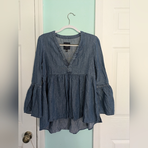 American Eagle Outfitters Tops - American Eagle Outfitters Blue Denim Blouse